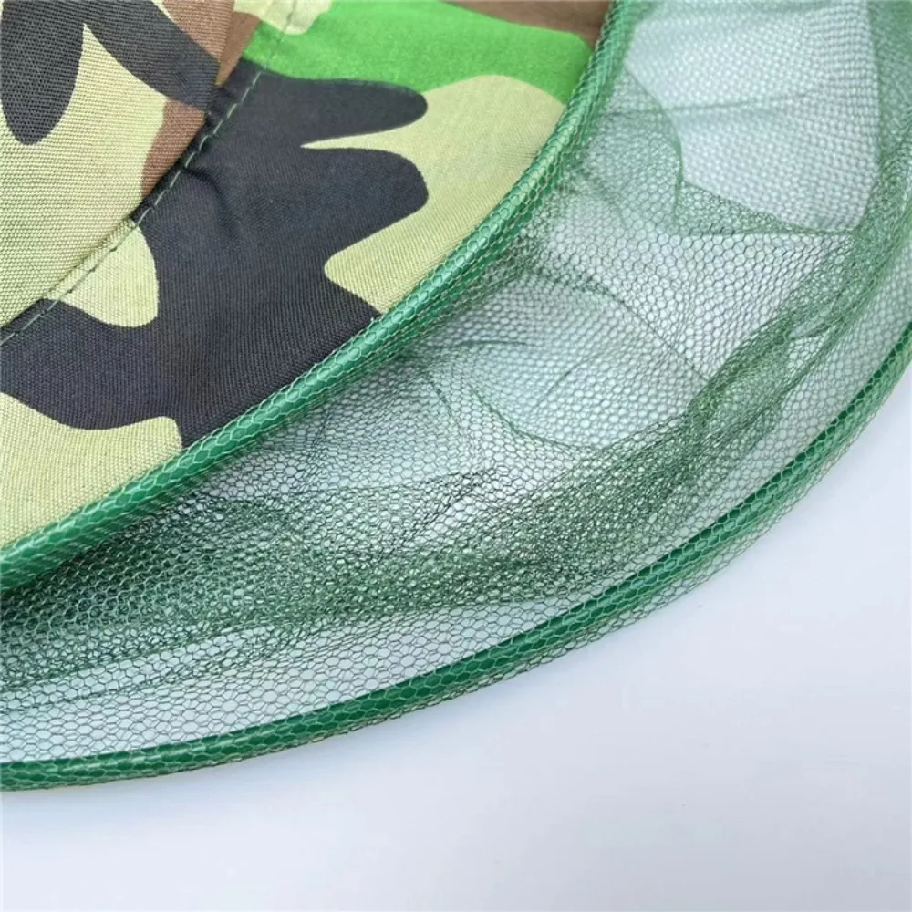 Камуфляжная марлевая шляпа с защитой от комаров камуфляжная зеленая Защитная