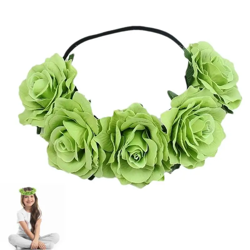 

Женский цветочный венок для волос, обруч для волос с цветами розы, ободок для волос с цветочным рисунком, обруч для свадьбы, вечеринки, обруч ...