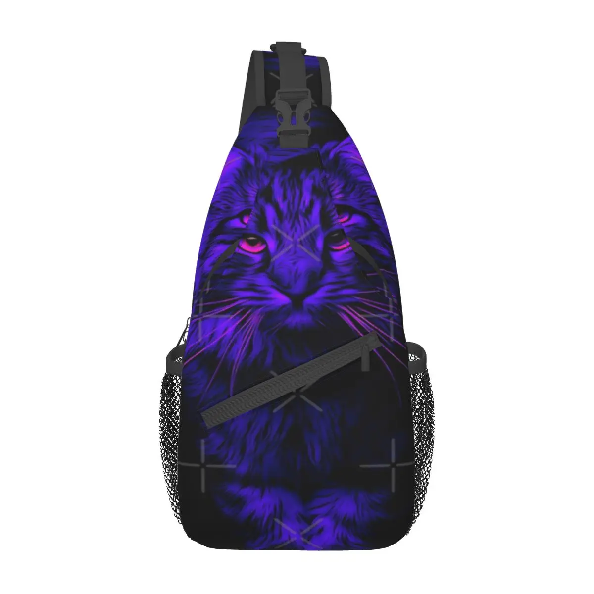 

Электрическая фиолетовая нагрудная сумка для кошек, модная ткань из полиэстера, подходит для офиса, хороший подарок на заказ