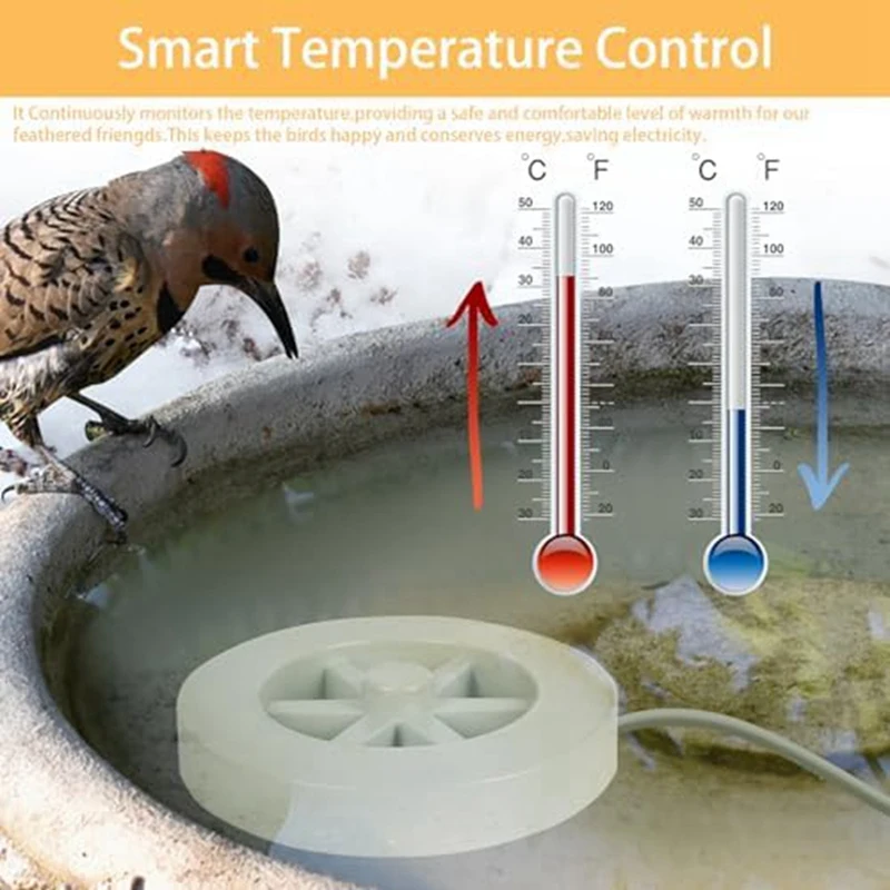 Нагреватель для ванны птиц Зимний уличный обогреватель 70-ватный ставок