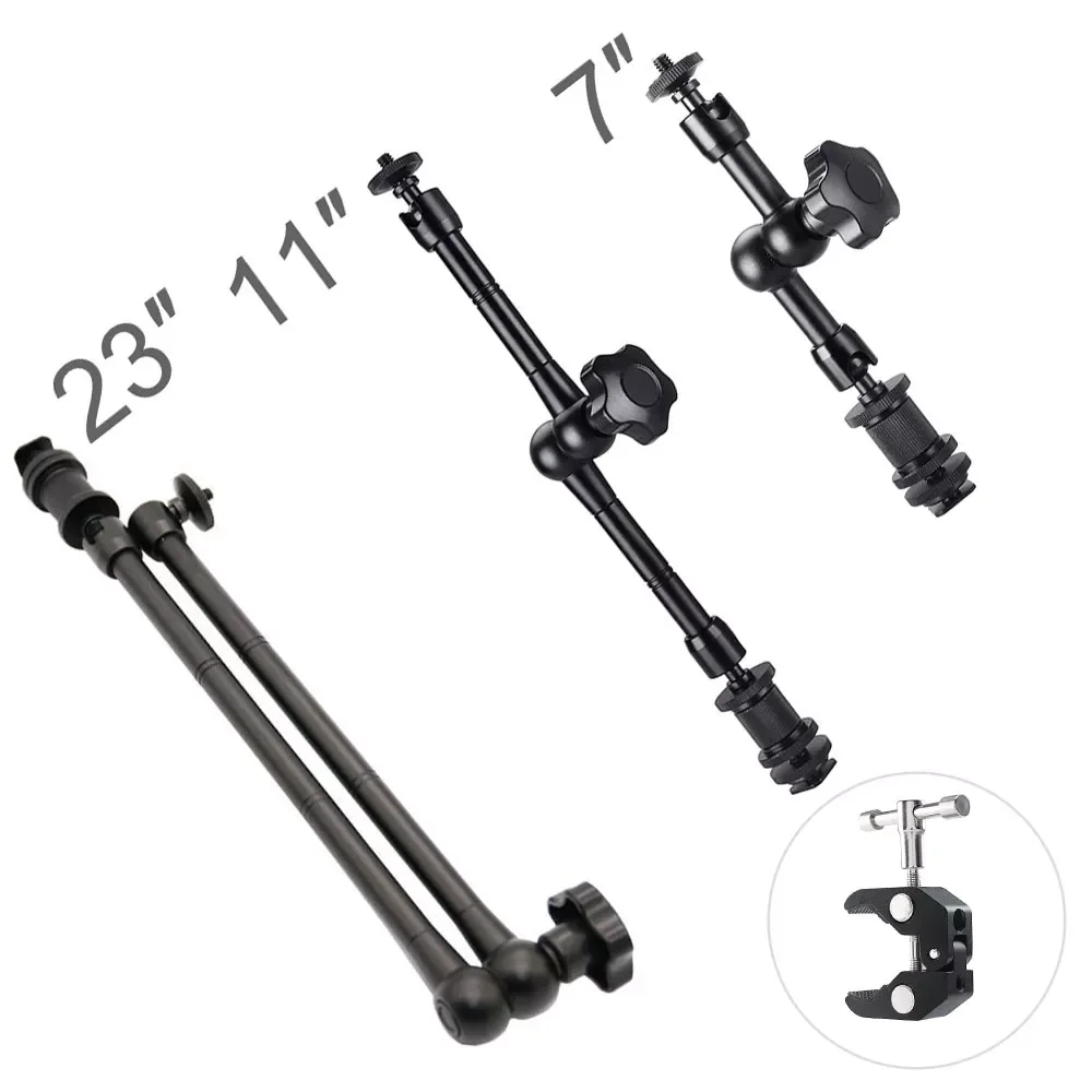 

7/11/23 Inch Articulating Magic Arm Wall Mount Super Clamp Holder Stand for Photography Props Camera Photo Studio Accessories