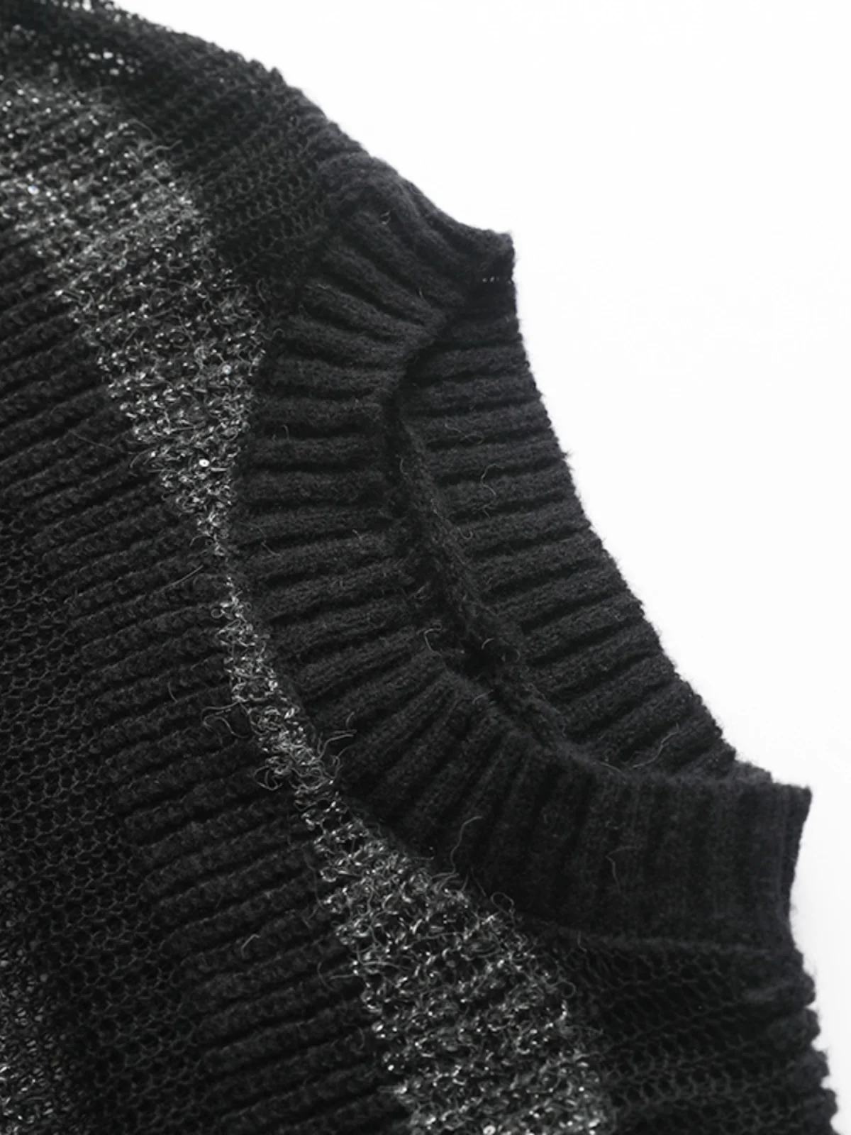 Aige 2024 зимний универсальный модный прозрачный вязаный женский свитер в