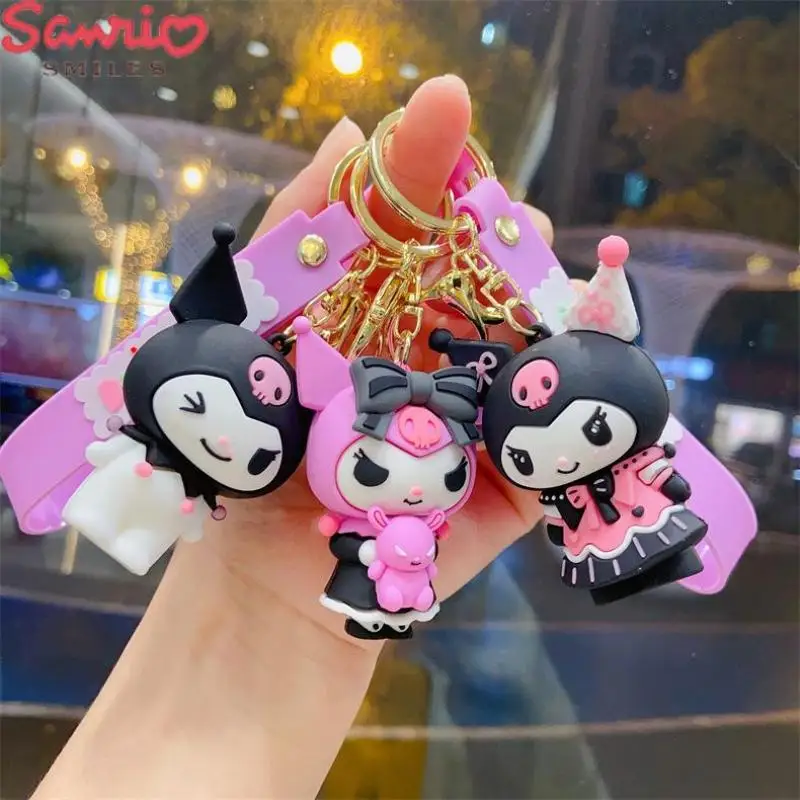 

Anime Sanrio Kuromi Cinnamoroll Kawaii Cartoon Keychains Girl Schoolbag Knapsack Car Pendant Cute Backpack Decorateaccessory