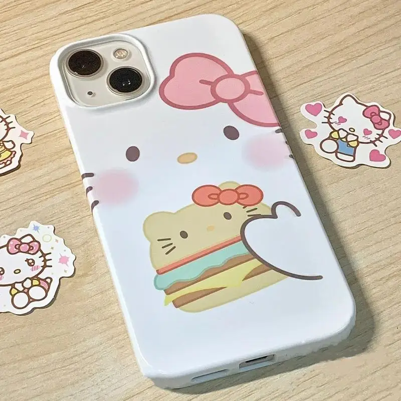 

Милый чехол для телефона Sanrio Hello Kitty для Iphone 13/12/11, силиконовый матовый мягкий чехол, противоударные аксессуары для телефона, праздничный под...