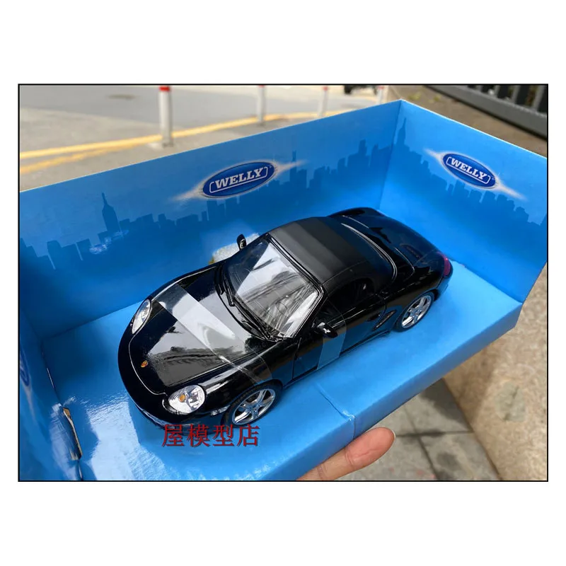 

Модель автомобиля WELLY 1:24 Porsche Boxster S из сплава под давлением, Классическая коллекция для взрослых, Подарочный дисплей, сувенирное украшение