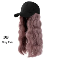 24inch long hair wigs synthetic baseball cap wig with natural wave hair seamless connection hat wig for women
