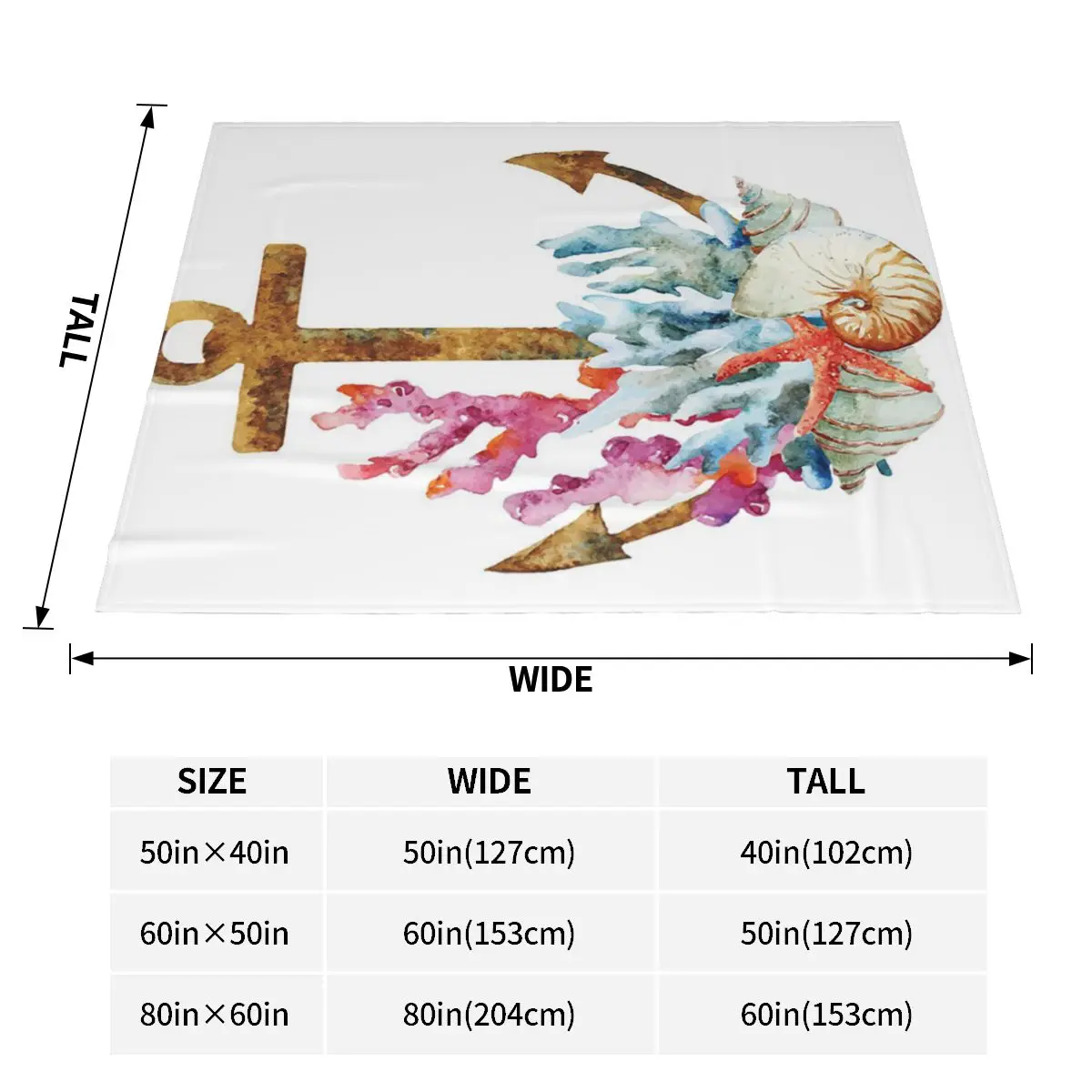 Анкер с морскими водорослями одеяло 80 дюймов x60 для глубоководной съемки и