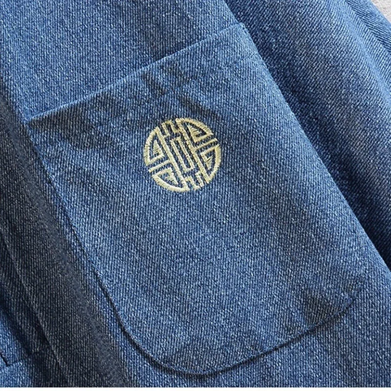 Мужской Ретро китайский топ традиционная китайская одежда для мужчин костюм Тан