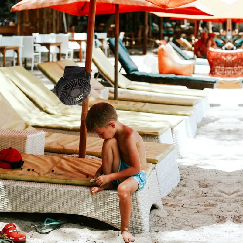 Перезаряжаемый вентилятор с креплением на зажиме