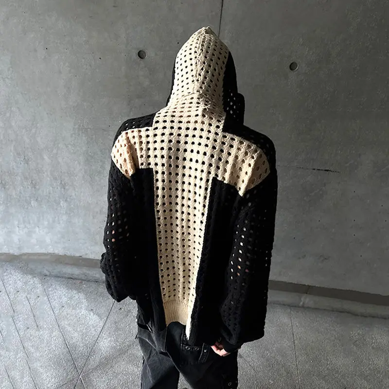 Новый шерстяной свитер с капюшоном и свободными плечами толстовка на молнии