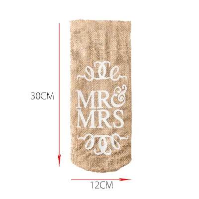 Джутовый чехол для винной бутылки MR & MRS подарочный пакет свадебное украшение в