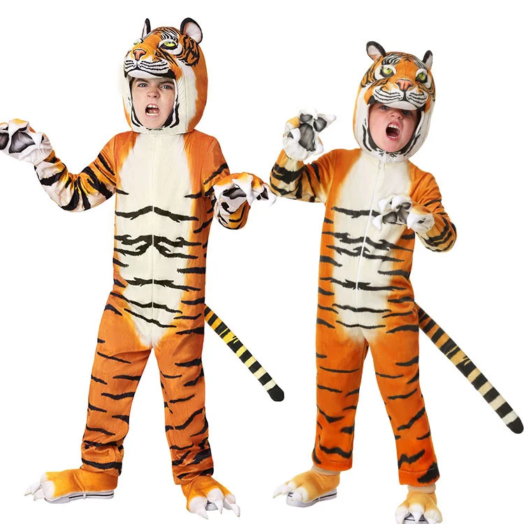 Women Halloween Easter Carnival Cosplay Costume Zoom Kid Tiger Cosplay jumpsuit baby cute costume