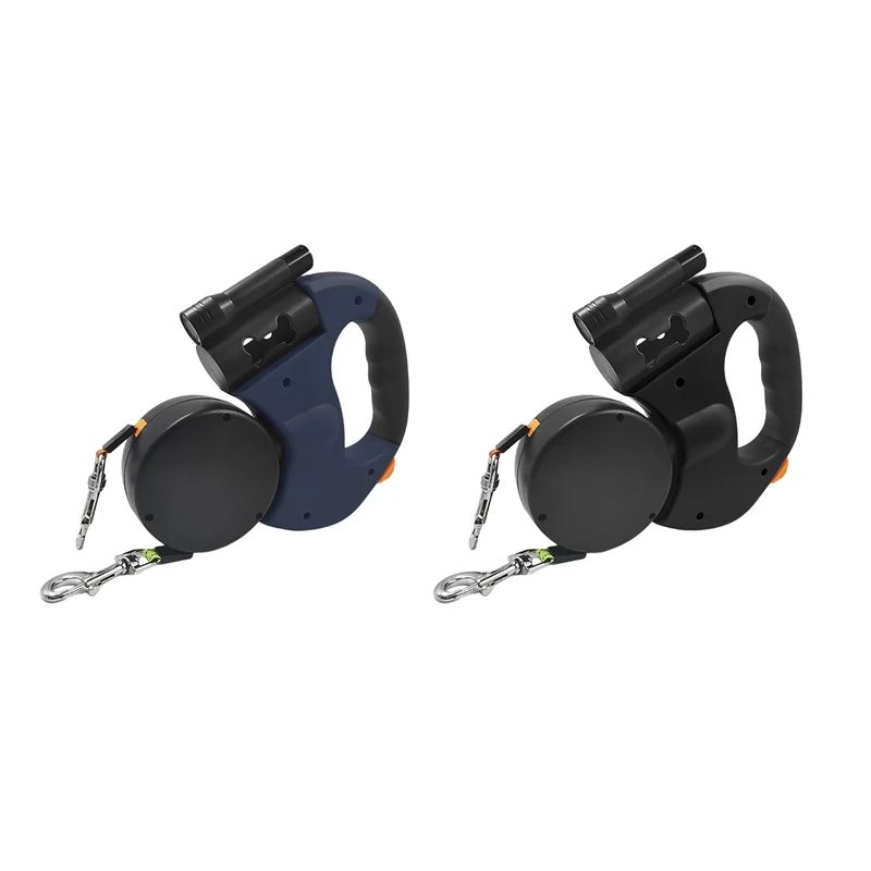 

Dual Dog Rope Leash With Light Retractable Double Pet Traction Rope Belt Portable Rotation Pet Rope For 2 Dogs Walking
