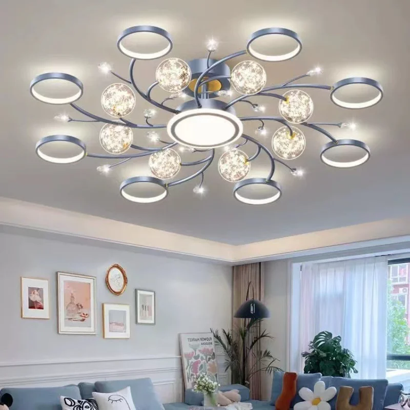 

2023 Nordic Ceiling Pendant New Blue Grey Pendant Lamp Living Room Lamp Atmosphere Light Luxury Home Decoration Lamp