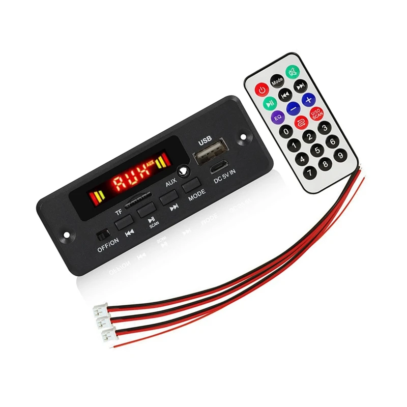 

Top DC 12V MP3 Decoder Board Bluetooth Car MP3 Player USB Recording Module FM AUX Radio For Speaker