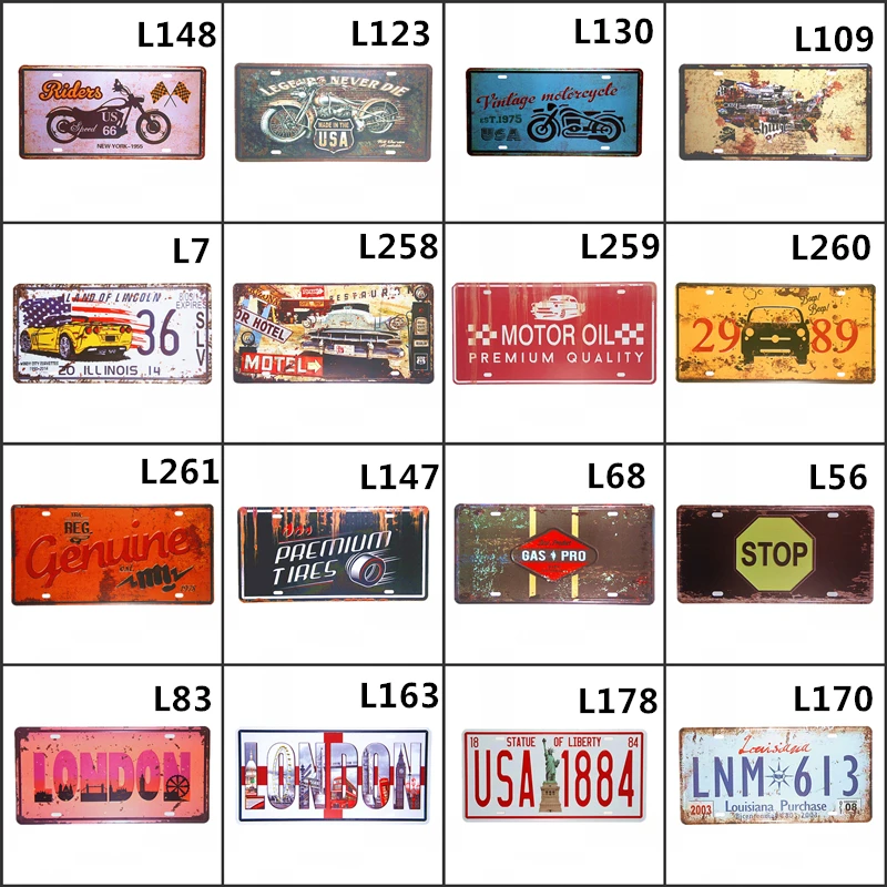 

Motor Car Metal Tin sign Route 66 Car Plate License Plaque Poster Bar Club Wall Garage Home Decor 15x30cm