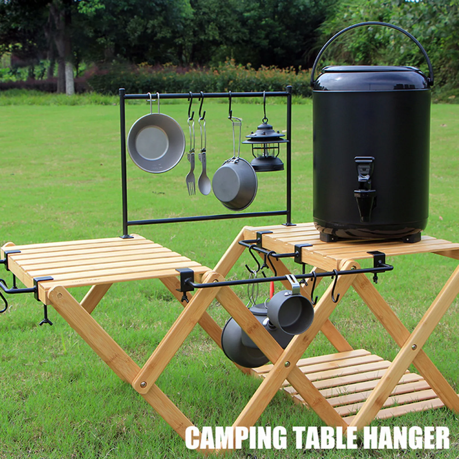 

Camping Table Hanging Rack Outdoor Table Hanger Hiking BBQ Fishing Utensil Tableware Campfire Cookware Grill Rack Storage Hook