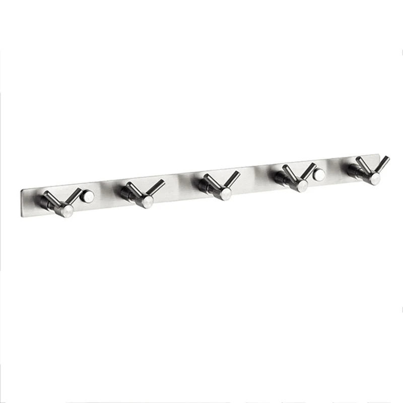 

BMBY-3Pcs 16In Hotel Bathroom Towel Hook Stainless Steel Coat Hook Wall-Mounted Hanger 5 V-Shaped Double Hook Towel Rack