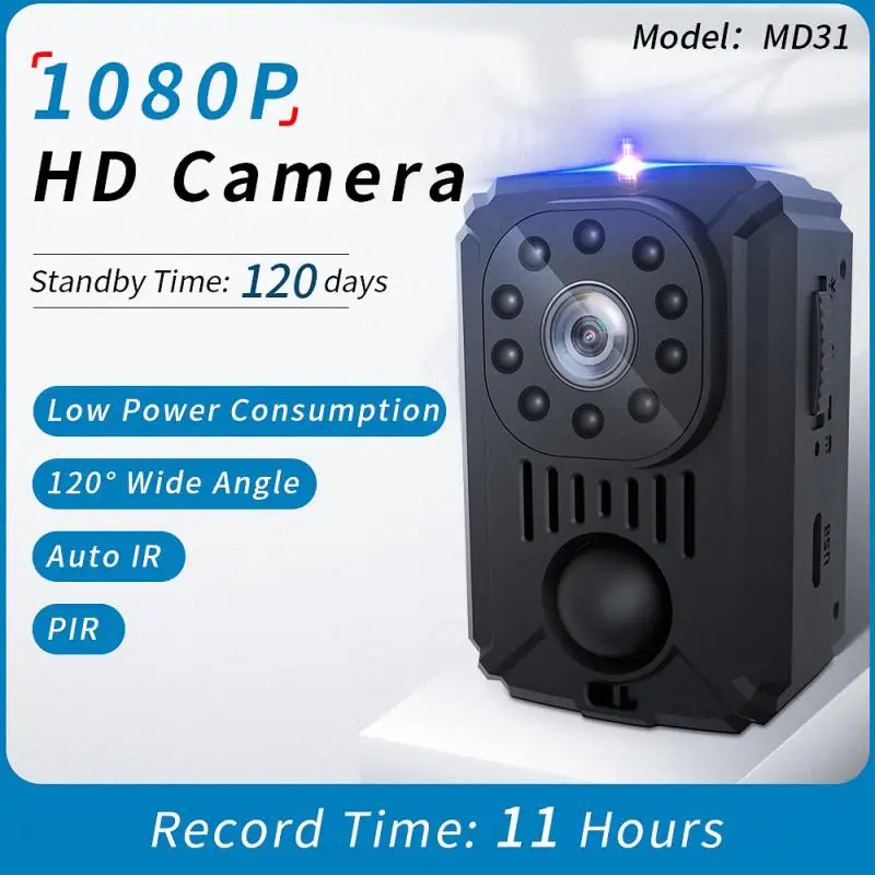 

Экшн-мини-камера DV Smart Camera PIR HD 1080P аккумуляторная батарея для записывающего устройства Life 8H, задняя клипса, автоматическая видеокамера ночно...