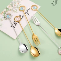 creative stainless steel spoon moon pendant spoon fork kitchen tableware cake dessert spoon coffee spoon bento lunches gifts