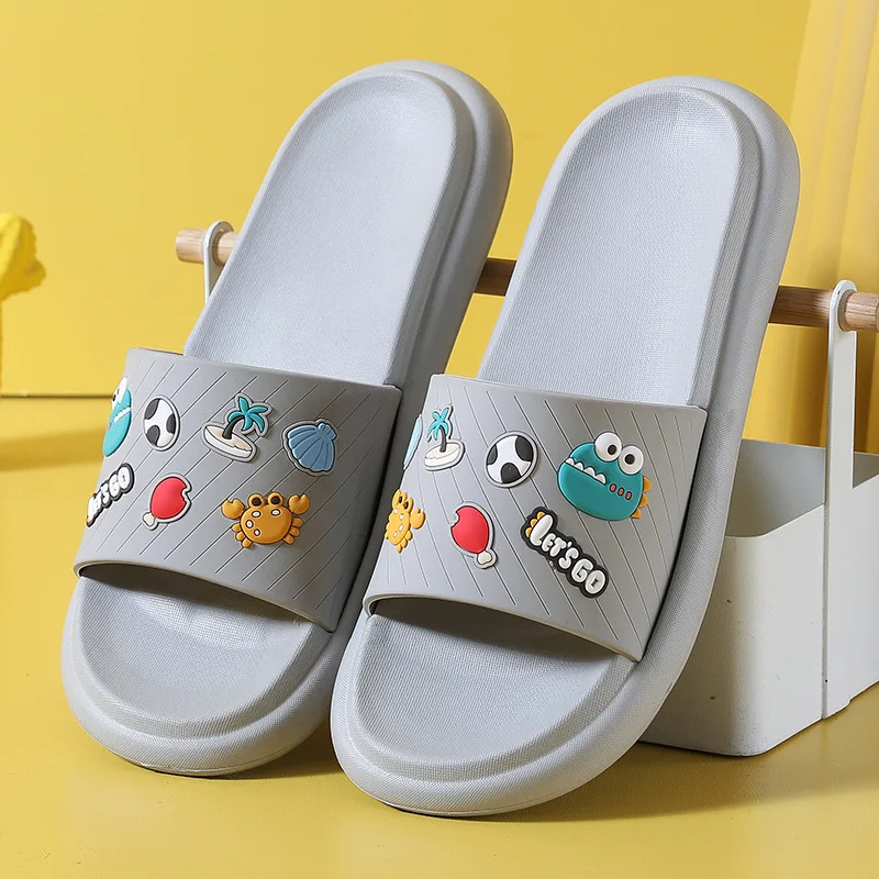 Summer Slippers Home Spot Non-Slip Cartoon Couple Slippers  Shoes for Women Wear-resistant Comfortable Fashion