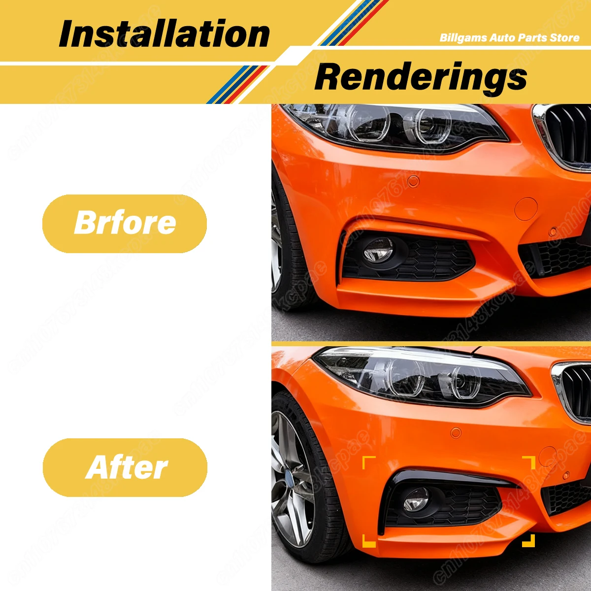 Фото Для BMW F87 M2 F22 F23 2014 2015 2016 2017 2018 2019 2020 2021 2022 автомобильные передние противотуманные фары, украшения для бровей, аксессуары №2