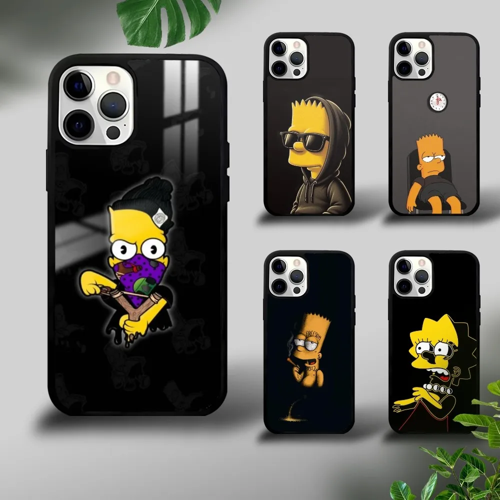 Чехол для телефона S-SimpsonS с забавным мультяшным рисунком iPhone 16 15 14 13 12 11 Pro Xs Max Mini Plus
