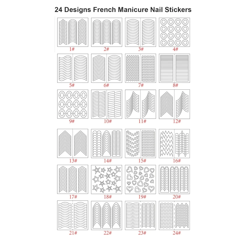 

French Manicure Nail Sticker French Nail Tip Guide Manicure Template Stickers Drop Shipping