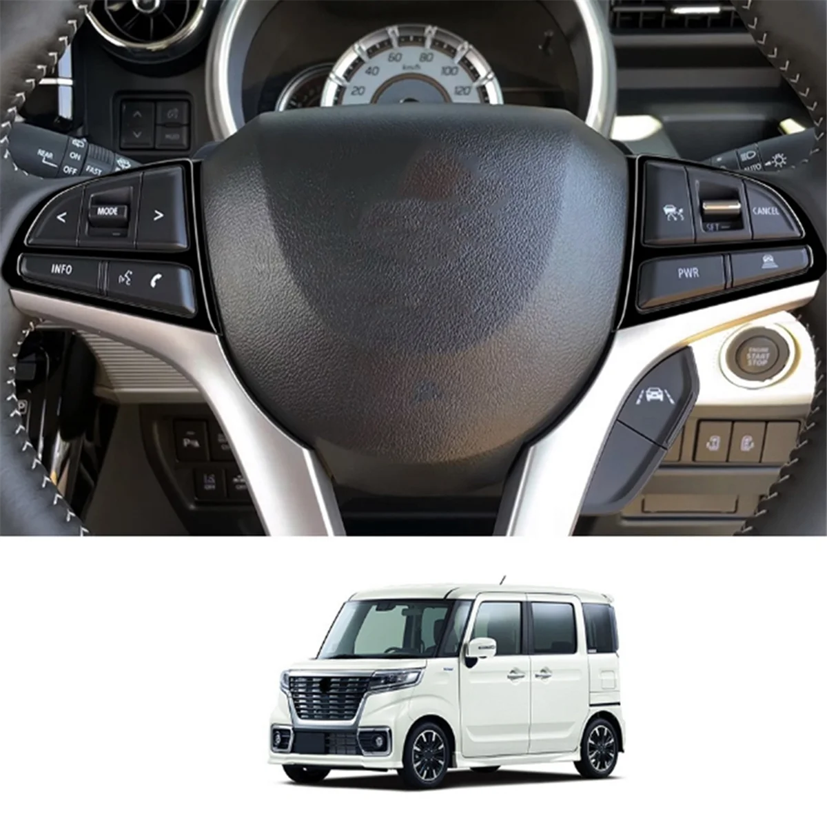 Автомобильный руль кнопка накладка наклейка для Suzuki SPACIA 2017-2022 аксессуары салона