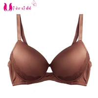 mierside big cup ladies underwear brown push up wireless bra breathable bralette comfortable lace everyday lingerie