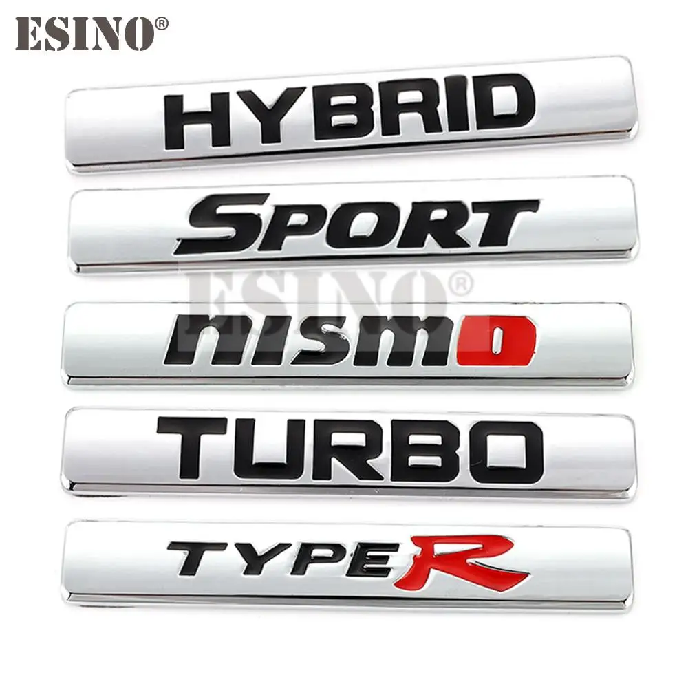 

Car Styling Turbo Hybrid Nismo Sport Type R 3D Metal Alloy Adhesive Emblem Rear Trunk Badge Fender Sticker Car Body Decal