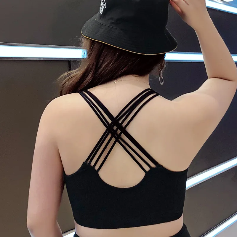 

Women Bra Beautiful Back Vest Type No Steel Ring Gathered Cross Strap Sexy Underwear Women's Tube Thin Section