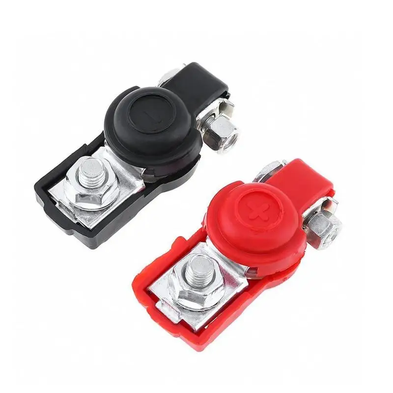

2Pcs Car Battery Terminal Wire Cable Clamp Top Quick Post Terminal Positive And Negative Connector Clamps Auto Accessories