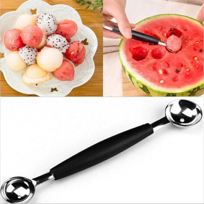 

Kitchen Gadgets Double-Headed Multi-purpose Stainless Steel Watermelon Digger Fruit Spoon Digging Ball Spoon Kitchen Accessories