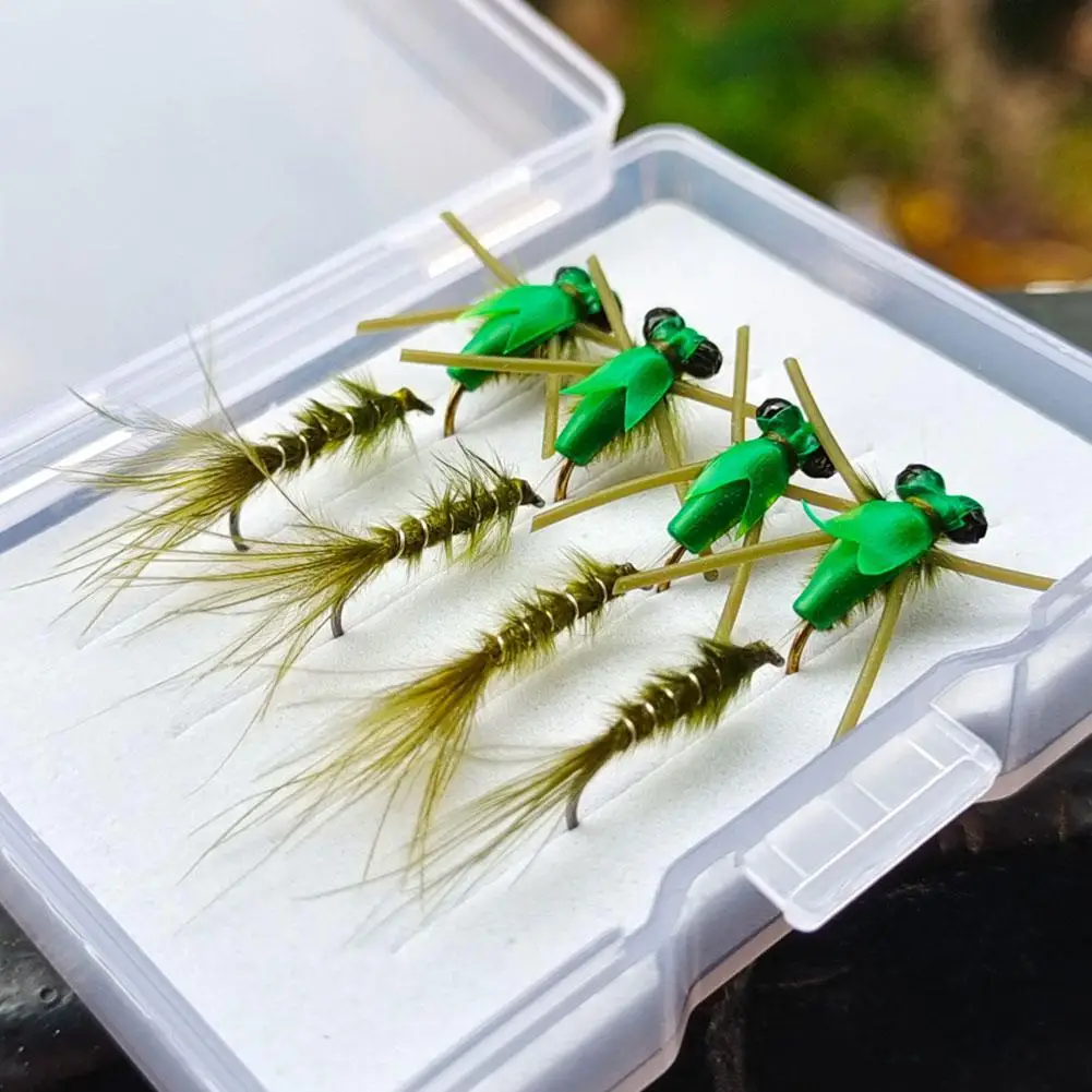 4 шт. Damselfly Nymphs нахлыстовая рыболовная звезда глаз Марабу вспышка мишура спина