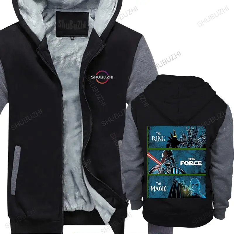 

men's shubuzhi thick hoodies winter jacket zipper the ring the force the magic unisex fashion fleece outwear hoody bigger size