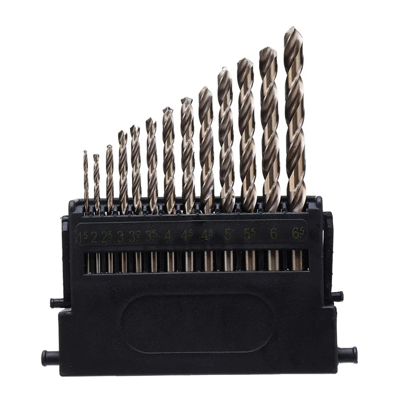 

13 Pcs Cobalt HSS Twist Drill Bit M35 High Speed Steel Twist Drill Bit Set for Metal Drilling Cutter Machine Durable