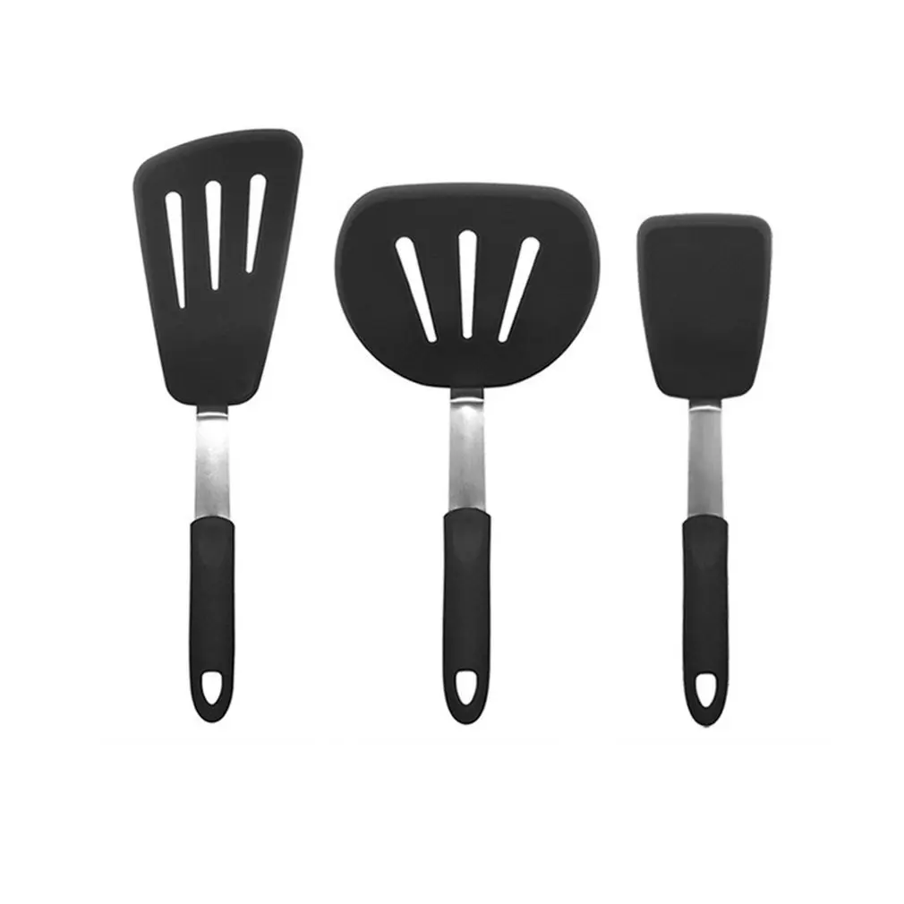 

3 Pcs Silicone Spatula For Non-stick Pan Kitchen Tool Heat-resistant Flexible Rubber Comfortable Grip