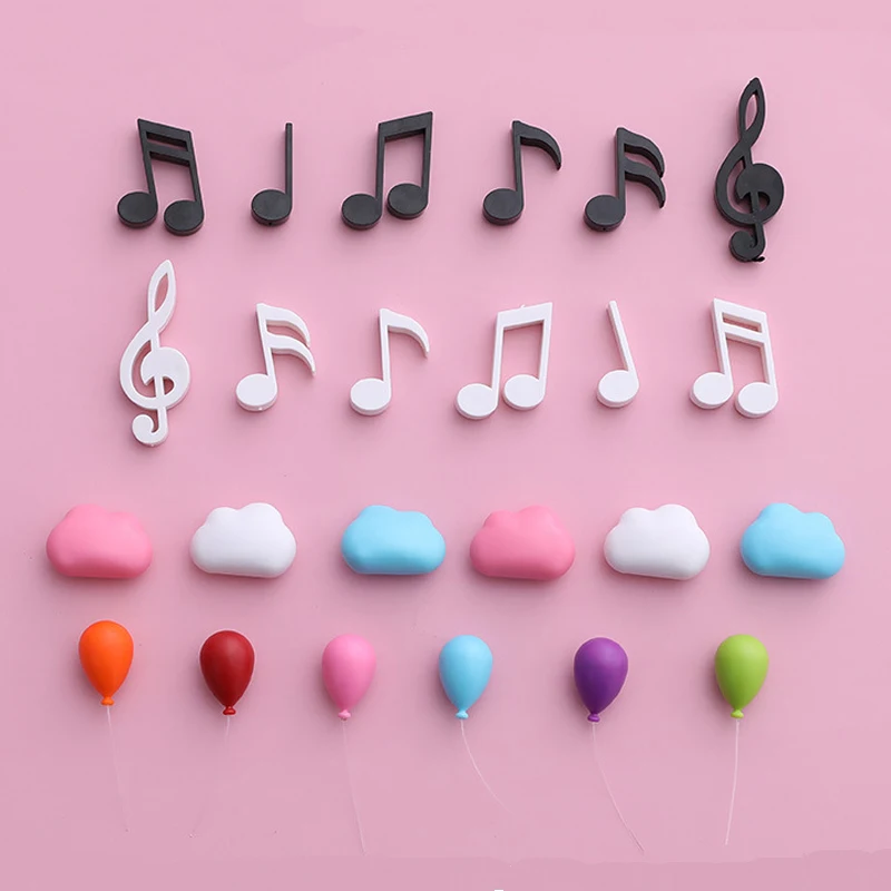 

Fast Shipping Musical Note Refrigerator Magnets Resin Cartoon Cloud Fridge Magnet Balloon Sticker Message Kids Home Decoration