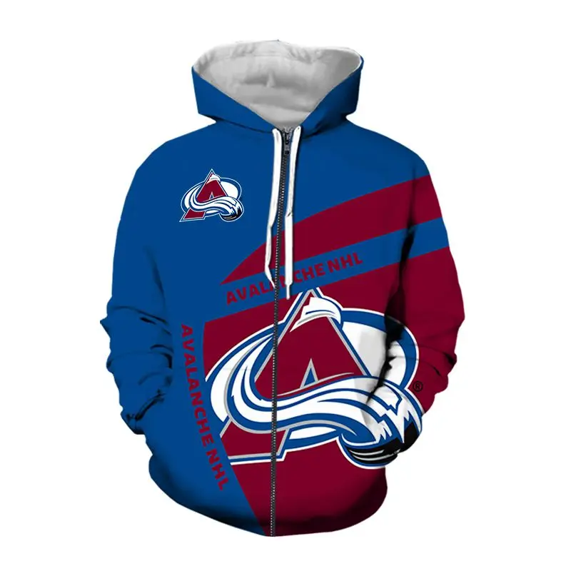 Хоккейная Джерси с капюшоном на молнии уличная одежда 3d принтом для мужчин и