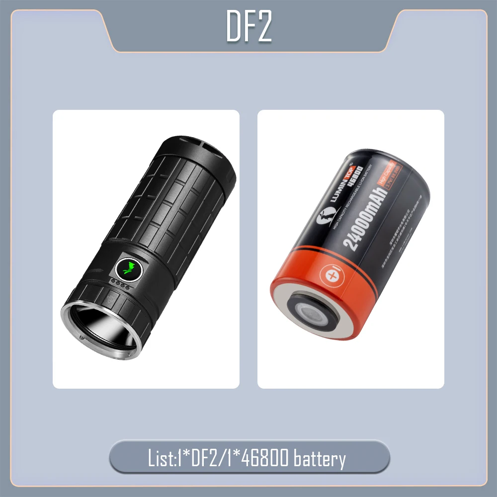 

EDC фонарь DF2 алюминиевый 32000 мАч цветной свет