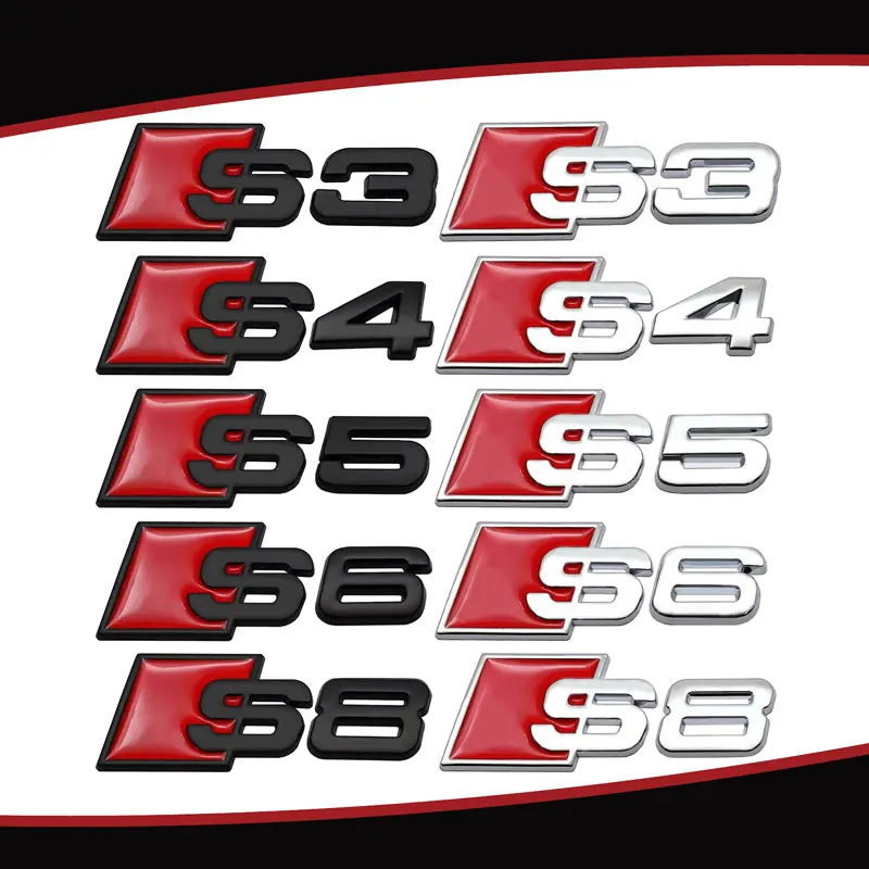 

Suitable For S3 S4 S5 S6 S7 S8 A3 A4 A5 A6 A7 A8 Sports Personality Modified Metal Logo Car Sticker Tailgate Sticker Badge