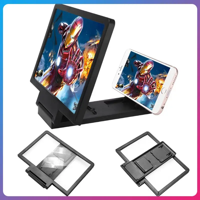 

3D Mobile Phone Screen Magnifier HD Amplifying Stand Movie Video Foldable Desktop 5.5 Inch Bracket Folding Phone Holder 1PC