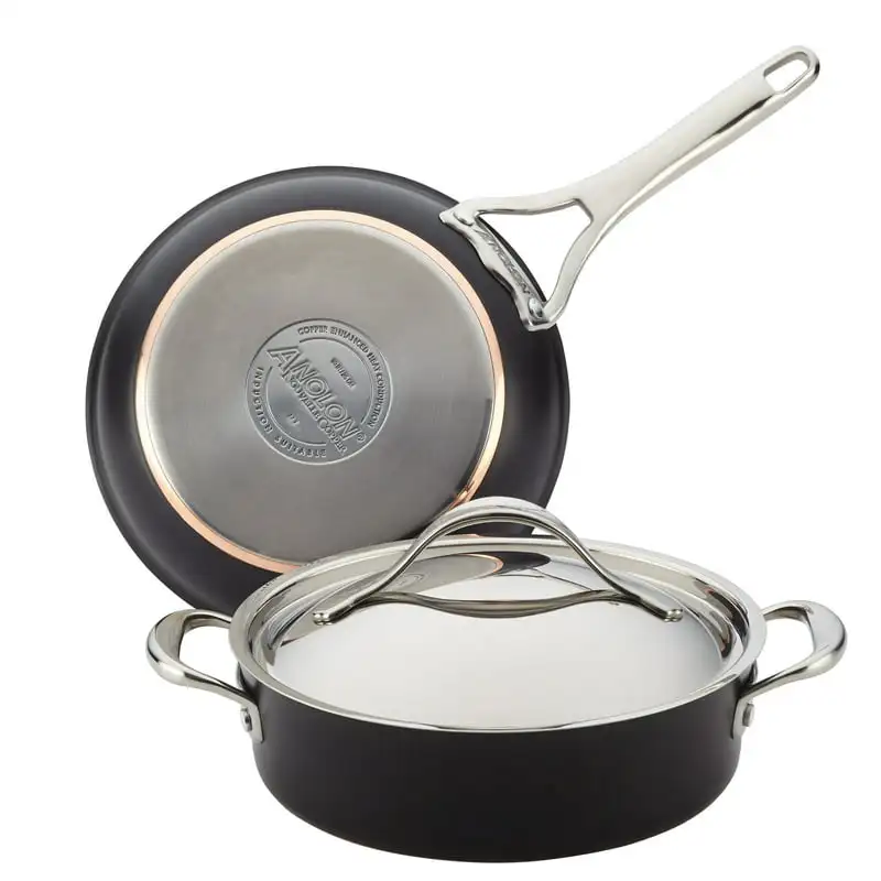 

Copper Luxe Hard-Anodized Nonstick Cookware Set, 3-Piece, Onyx