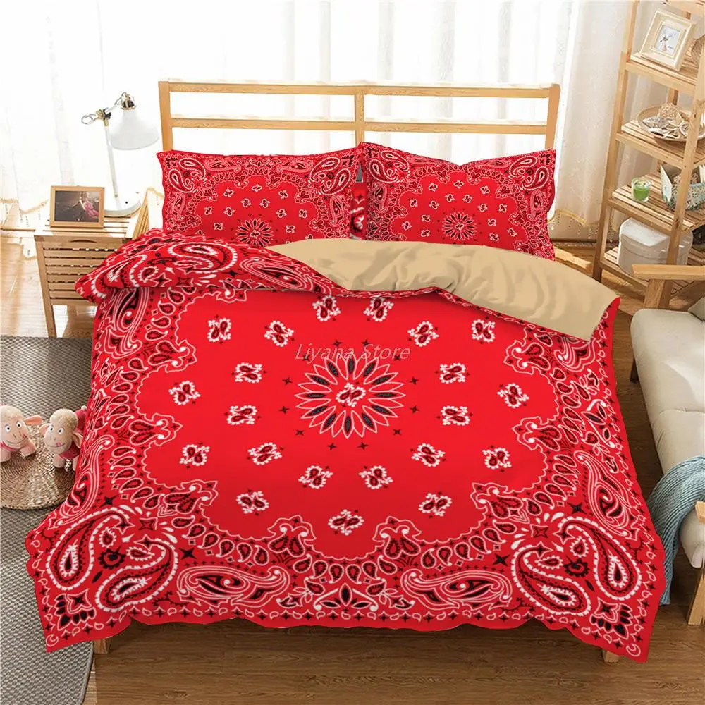 

3D Paisley Bandana Print Duvet Cover and PillowCase Adults Kids Bedding Set 2/3pc Mandala Qulit Covers Queen King EU/US/AU Size