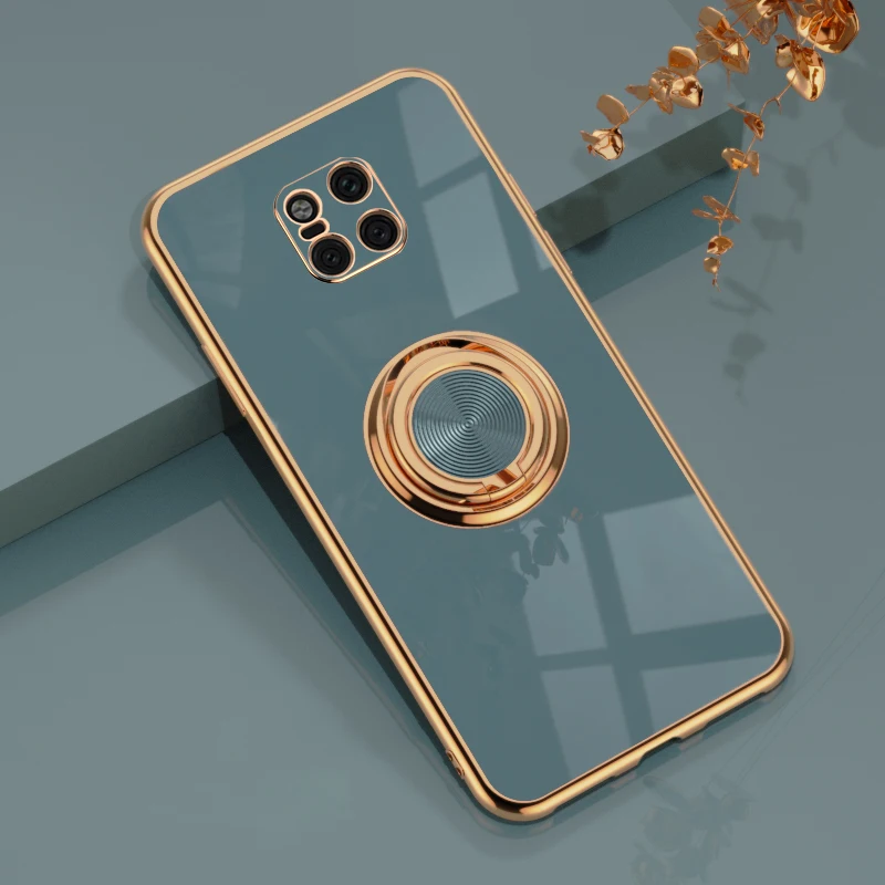 Luxury Plating Soft Case For Huawei Mate 20 Pro P30 P20 Honor 50 20 Pro 20Pro Mate20 50Pro Honor50 Phone Ring Holder Full Covers