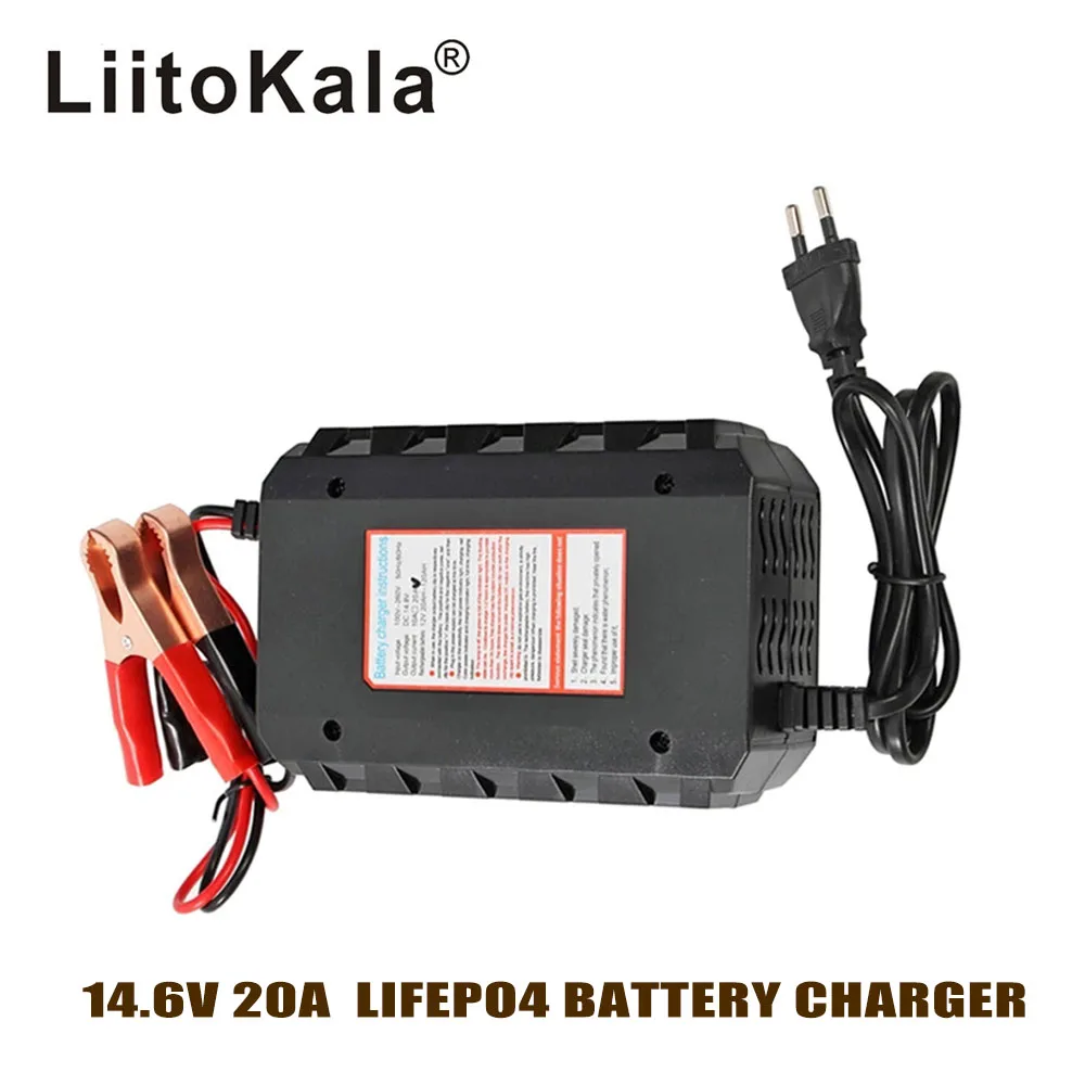 

Output 14.6V 20A For 12V 10A Lifepo4 Battery Charger with EU US Plug Clips Charge DC Adapter Input 100-240V Clip head