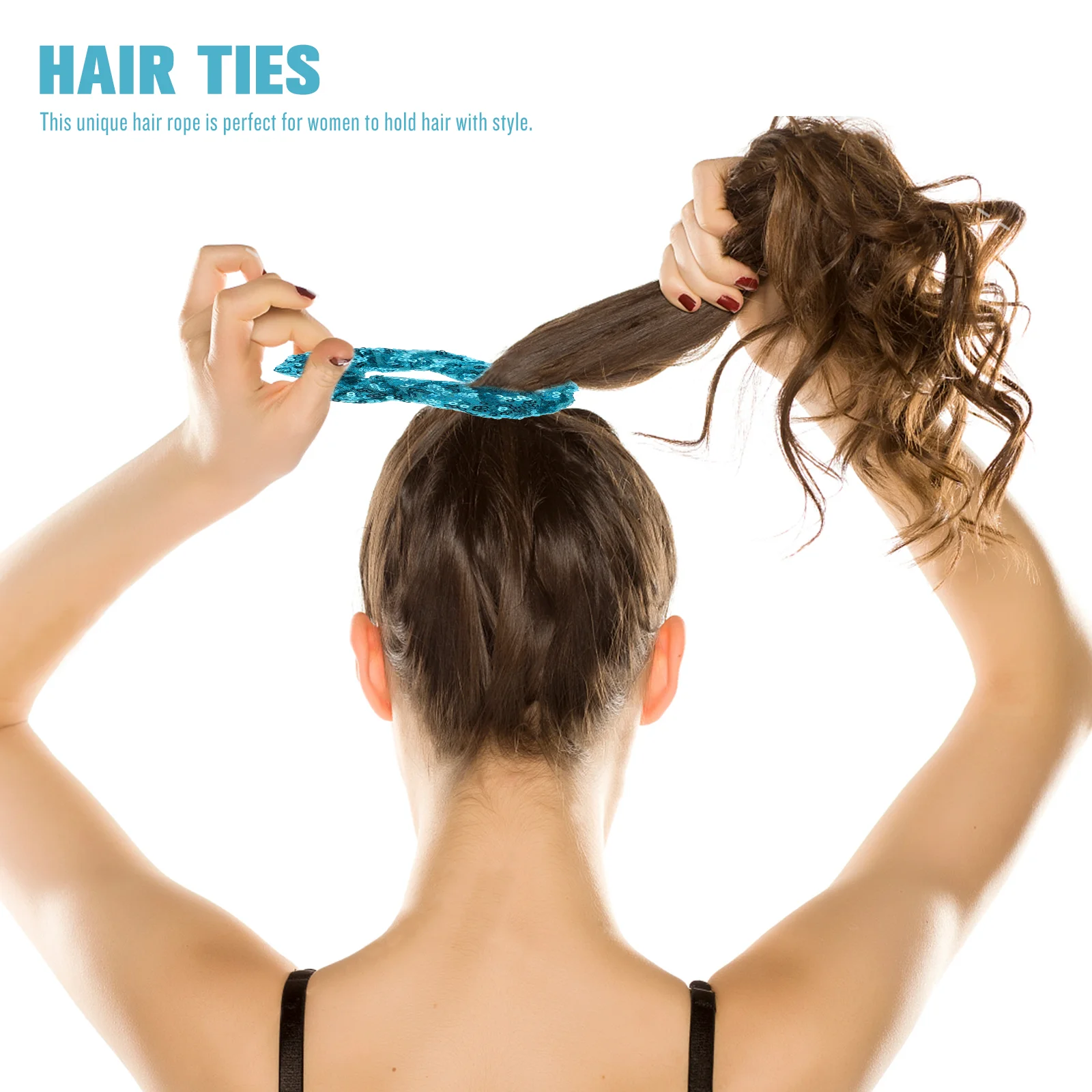 Рождественская резинка для волос с блестками держатель хвоста флуоресцентные