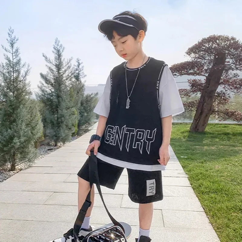 

Школьная форма, баскетбольный костюм для мальчиков, футбольный спортивный комплект, комплект из 2 предметов для мальчиков, футболка + шорты, ...