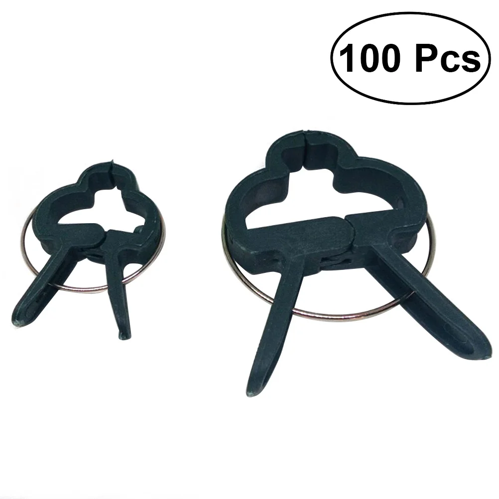 

100 шт Смешанные большие и маленькие зеленые зажимы для растений и цветов для поддержки стеблей виноградные стебли